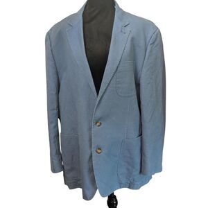 Peter Millar XXL Blue Linen Cotton Sport Coat Blazer Prep Coastal Grandfather